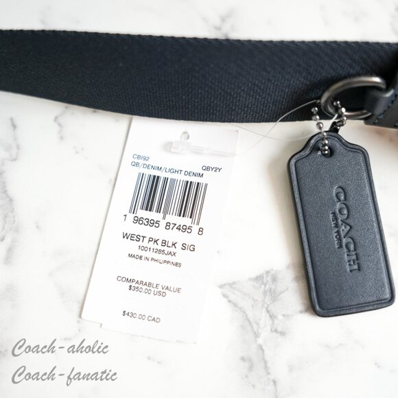 NWT Coach CBI92 West Pack In Blocked Signature Canvas Denim/Light Denim - Picture 5 of 8